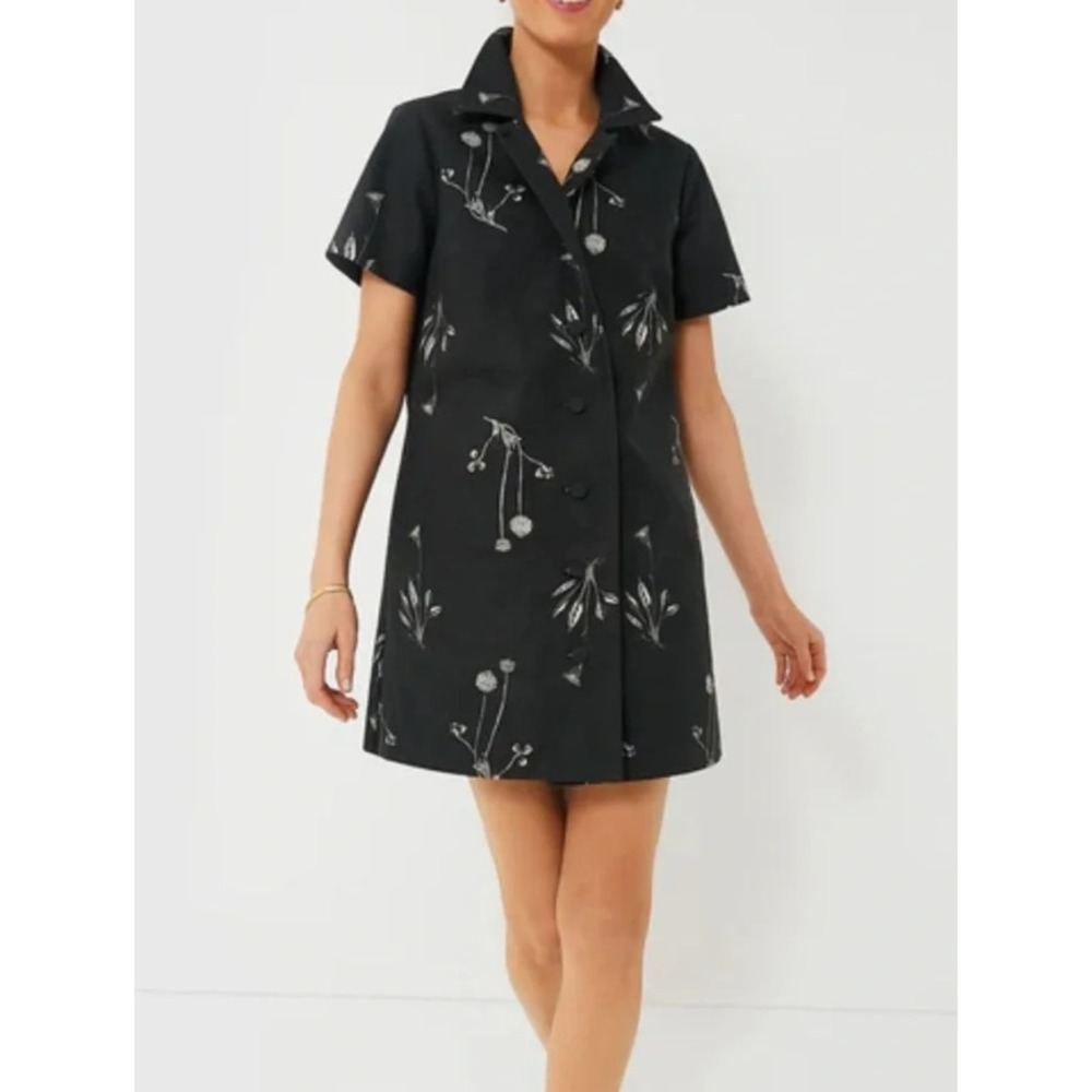 Tuckernuck Meadow Rue Marley Shirt Dress Black Floral Button Down Coastal NWT XL
